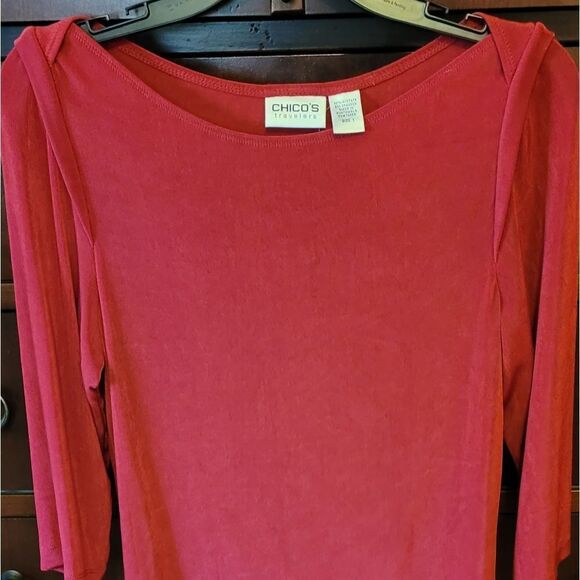 CHICO'S DEEP RED TUNIC - Picture 1 of 5